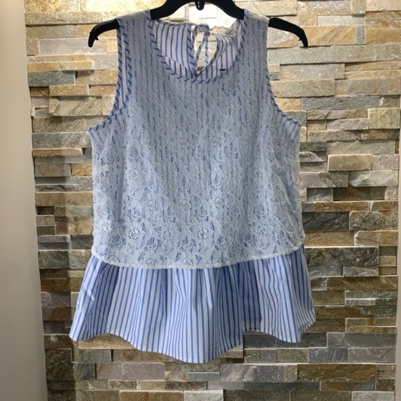 Pleione Blue Lace Overlay Tank - Picture 5 of 5